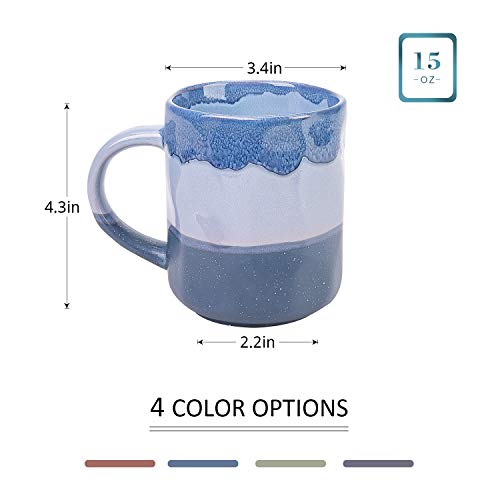 Cutiset 15 Ounce Ceramic Lava Mugs, Unique Glazed Microwave Safe And Oven Safe Coffee Mug Set Of 4, Multicolor #TOP1