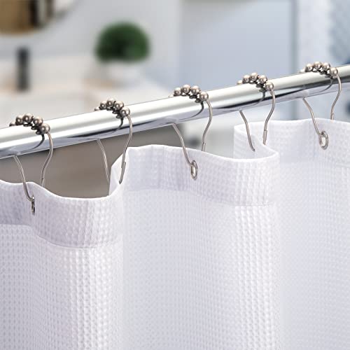 Titanker Shower Curtain Rings, Rust-Resistant Metal Shower Curtain Hooks For Curtain Shower Rings Hooks For Bathroom Shower Curtains Rods Hangers - Set Of 12, Matte Nickel #TOP1