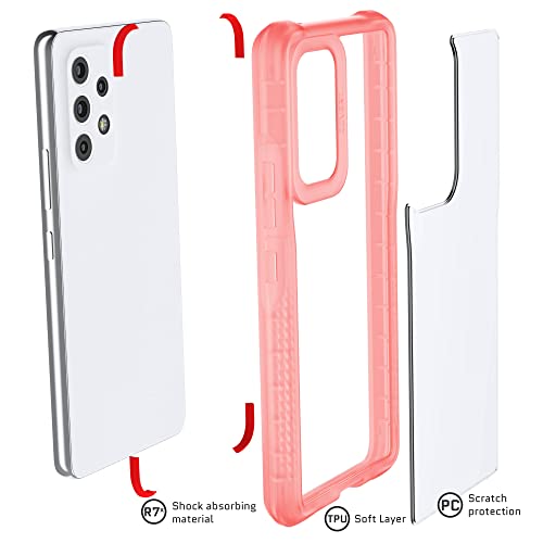 Image of Ghostek COVERT Clear Pink Samsung Galaxy A53 5G Case for Women Premium Protective Cover Screen and Camera Lens Protection Heavy Duty Shockproof Bumper Designed for 2022 Samsung A53 5G (6.5inch) (Pink)