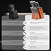 Knife Set, Jourmet 15-Piece Kitchen Knife Set with Block and Sharpener, High Carbon Stainless Steel Sharp Knives, Anti-slip Ergonomic Handle, Black Knife Block Set