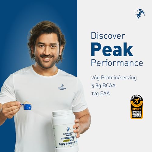 Image of Explosive Whey Athlete Series Whey Protein 100% Isolate - 2kg | Trusted by M.S. Dhoni & Kedar Jadhav | Informed Sport Certified | Muscle Support & Recovery - 26g /Serving (60 Servings - Coffee+Coffee)