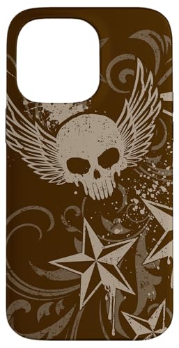 Y2k Grunge 2000s Skull Star Emo Harajuku Goth Scene Brown �X�}�z�P�[�X iPhone 14 Pro Max �p