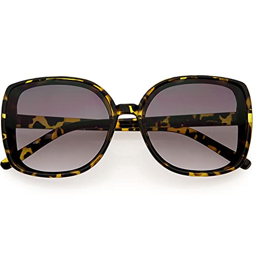 Image of zeroUV - Classy Oversized Neutral Colored Square Sunglasses D259