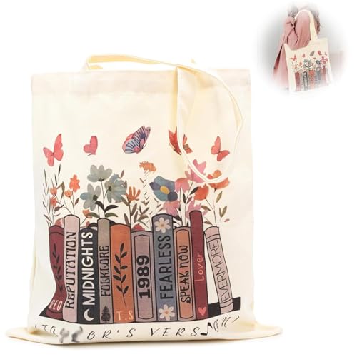 Stoffbeutel Bedruckt TS Album Inspirierte Tragetasche Damen TS Canvas Tote Bag Stofftasche Aesthetic Tragetaschen Baumwolltasche Leinentasche Geschenk Musikliebhaber Geschenk für Sänger Fans