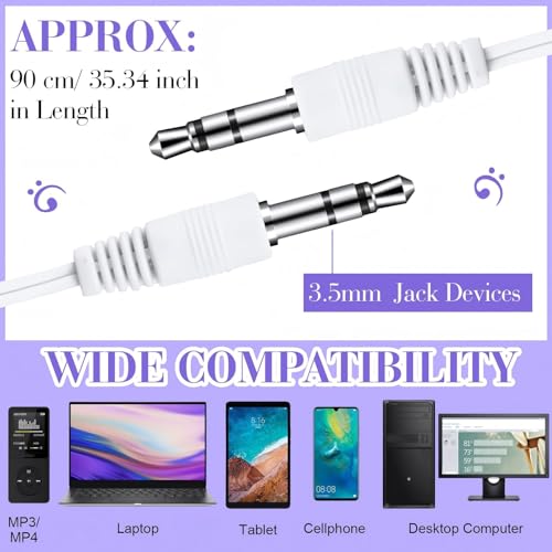 Image of Konohan 100 Pcs Bulk Earbuds with Wire Basic Headphones in Ear for Libraries Laptop, No Microphone 3.5 mm Jack Earbuds Dot Headphones, Individually Bagged (Purple)