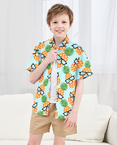 Haydendear Little & Big Boys Button Down Hawaiian Shirts Short Sleeve Tropical Aloha Dress Shirt Tops For Kids Toddlers 3-14T #TOP3