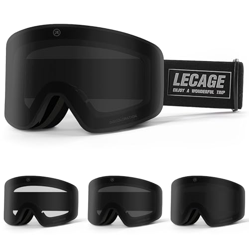 LECAGE Photochromic Frameless Ski Goggles