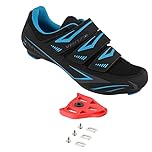 Venzo Bike Bicycle Women's Road Cycling Riding Shoes - Compatible with Peloton Shimano SPD & Look ARC Delta - Perfect for Indoor Road Racing & Indoor Exercise Bikes in Blue 38