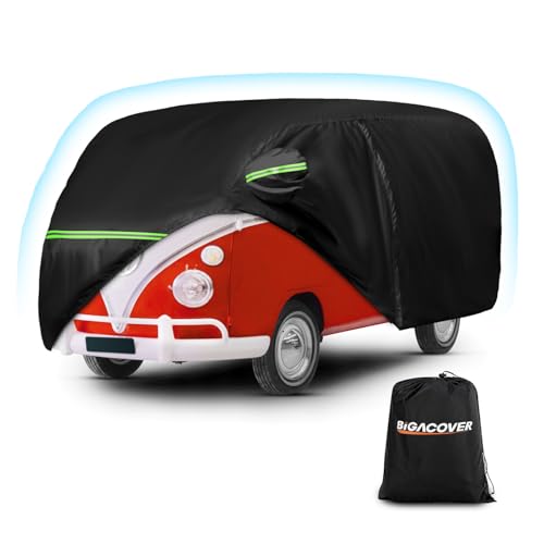 Image of Car Cover for 1950-1992 VW Bus T1 T2 T3, Waterproof 420D Oxford Cloth Cover Outdoor Full Car Covers with Zipper Windproof Heavy Duty All Weather with Wind, Sun, UV and Dust Protectio