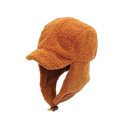 SHERCHPRY Warm Outdoor Peak Cap for Women Cashmere Hat Ear Protection Windproof Skiing h Coffee