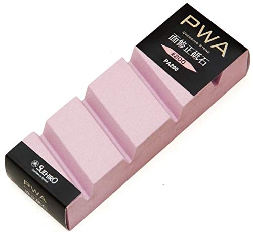 Pierre de Dressage et de Rectification Suehiro pour Pierres à Aiguiser Moyennes et de Finition Grain #200 Rose Fabriquée au Japon Elimination des Saletés sur Pierres à Affuter