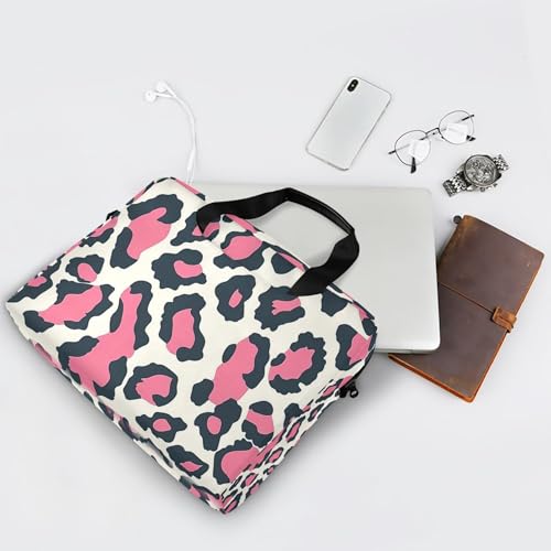 Maletín para portátil con estampado de leopardo rosa 13-15.6 pulg miniatura 7