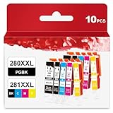 10 Pack 280XXL 281XXL 280 281 XXL Ink Cartridge to TR8620a TR8600 TR8620 TR8520 Ink Replacement for Canon PGI-280 CLI-281 XL to TR7520 TS702a TS9520 TS9521C TS6120 TS6220 TS9120 TS6320 TS8220 Printer