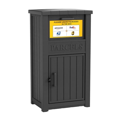 WTFGO Package Delivery Box with Sign, Lockable & Weatherproof Anti-Theft Delivery Boxes for Outside, Porch...
