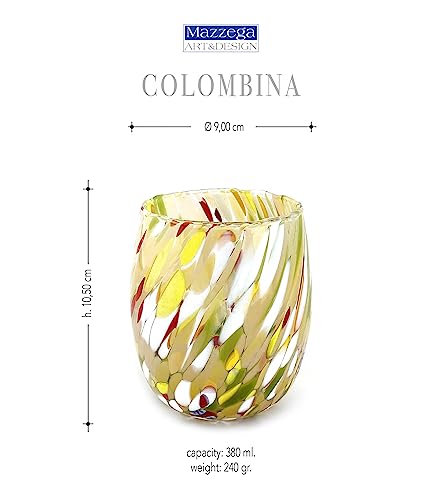 Coffret 6 verres de Murano faits main Colombina, cadeau idéal - 3