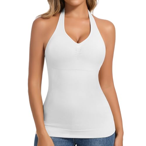 Image of JOYSHAPER Shapewear Camisole with Built in Bra Compression Halter Tops for Women Tummy Control Shapewear Tank Top Padded Bras