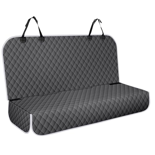 Image of NECKORY Backseat Cover for Dogs, Waterproof and Non-Slip Pet Bench Seat Covers, Car Seat Protector for Back Seat, Universal Size Rear Car Seat Cover Fits Cars, Trucks and SUVs, L-Charcoal Grey&Grey