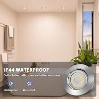 cloksh LED Einbaustrahler 230V Dimmbar LED Spots 6W IP44 Bad Einbauleuchten Schwenkbar Deckenspots,Warmweiß 3000K Neutralweiß 4000K Kaltweiß 6000K Einbauspots für Badezimmer Küche Wohnzimmer – Ansicht 6