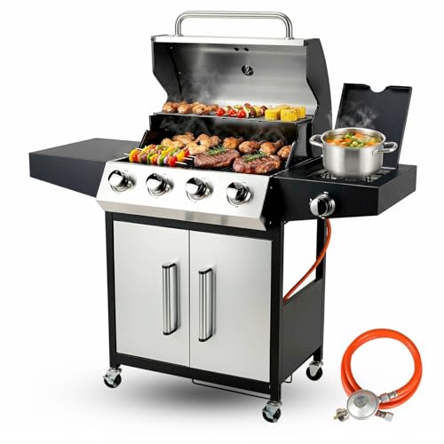 TLSUNNY Gasgrill 4+1 Brenner 15 kW, BBQ...