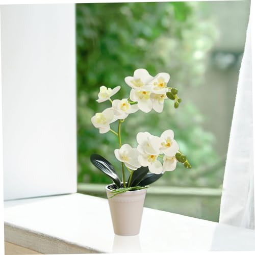 Orchidée en Pot artificielle haut de gamme 16 pouces blanche - 4