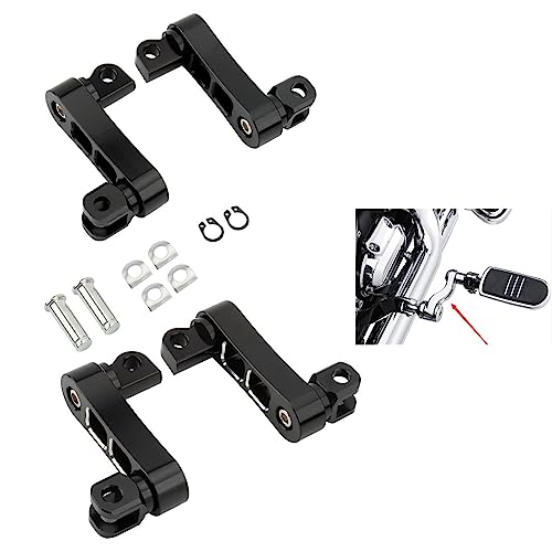 Image of Generic Motorcycle Passenger Rear Foot Peg Bracket Mount Kits Foot Peg Clamp Support Black | 1 Pair Motorcycle Passenger Footpegs with Mounting Hardware