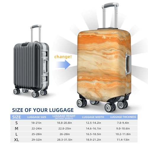 Stone Texture Pale Orange Cream Elastic Travel Luggage Covers Dustproof Scratch-Resistant Suitcase Protector Fit 22-24 Inch4