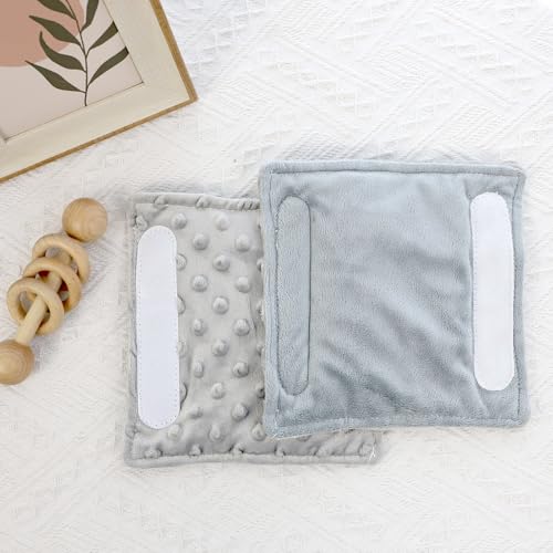 Image of GFU Car Seat Strap Pads for Baby, Soft Shoulder Pads for Comfort, Reversible Seatbelt Covers for Kids, Perfect for Baby Car Seat, Stroller, Swing, High Chair, Size: 6.5 x 6.5 inch, Grey