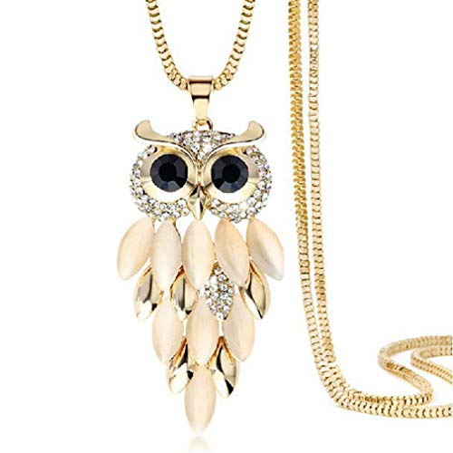 GoldenDeft Chaîne de pull longue vintage avec pendentif hibou