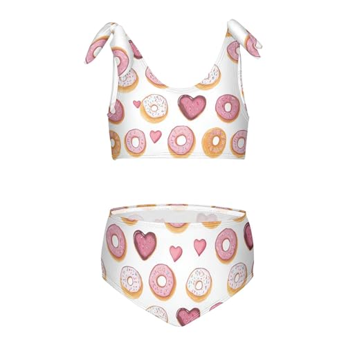 Wusikd Doughnuts Girls Swimsuits Two Piece Hearts Swimwear Bikini Set for for Girls Size 3T