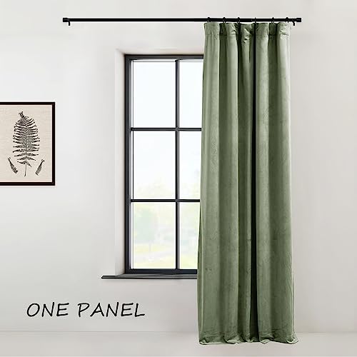 Stangh Sage Green Curtains 96 Inches Long For Living Room, Two-Layer Blackout Velvet Window Drapes Thick Thermal Insulated Panels For Nursery Kids Bedroom, W48 X L96, 1 Panel #TOP1