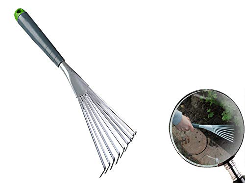 Lawn Rake 390 mm Nine Prong Metal with Plastic Handle