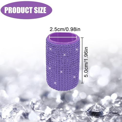 Image of Upright Car Chapstick Holder, Bling Insulating Lip Balm Holder,Rhinestone Car Accessories for Women Interior ,Suitable for Most Vehicles. (Purple)