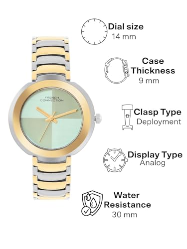 Image of French Connection Sea Green Round Dial Analog Watch for Women -FCN0109TM