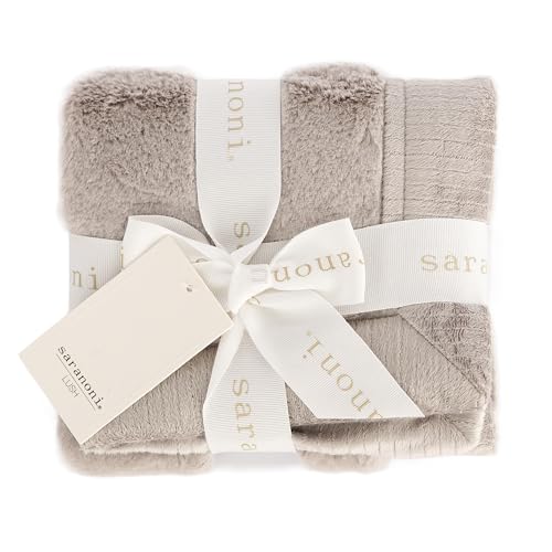 Image of SARANONI Security Blankets for Babies Super Soft Boutique Quality Lush Luxury (Feather Gray, Mini 15" x 20")