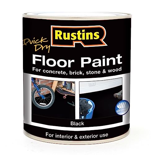 RUSTINS Quick Drying Floor Paint - Black 1ltr