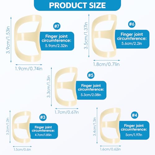 Kecartu Trigger Finger Splint, 5Pcs Oval Finger Support Brace Stabilizer, Finger Protection, Thumb Brace for Arthritis, Mallet Finger, Joint Fixation, Middle,Pinky,Ring Finger (3,4,5,6,7 Sizes) - Image 3