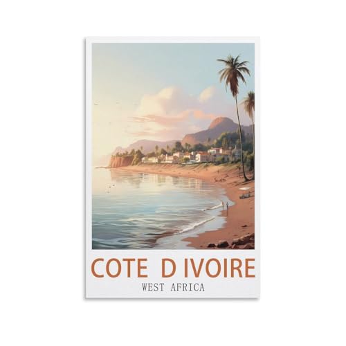LHJOIUN Cote D Ivoire Poster de voyage vintage Afrique de l'Ouest Art moderne 20 x 30 cm