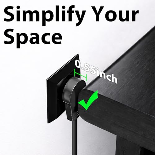 Extensión plana giratoria 360 grados, paquete de 3, 46 cm, negro miniatura 3