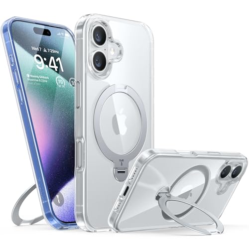 TORRAS 360° Spin Magnetic Stand for iPhone 16 Plus Case, Compatible with Magsafe,12FT Military Shockproof