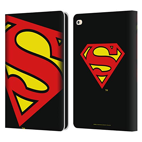 Head Case Designs Licenciado Oficialmente Superman DC Comics De Gran tamaño Logotipos Carcasa de Cuero Tipo Libro Compatible con Apple iPad Air 2 (2014)
