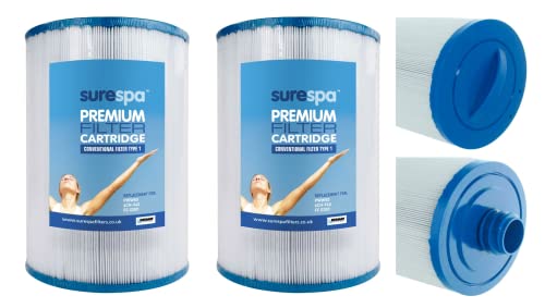 Surespa Whirlpool-Filter, ersetzt Unicel 6CH-940, Pleatco PWW50, Filbur FC-0359, SC714, Darlly 60401, Magnum WY45, 50 m² Whirlpool-Filter Typ 1 (herkömmliches Reemay-Filtrationsmaterial), 2 Stück
