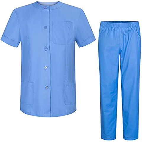 MISEMIYA Mujer Uniforme Laboral CLINICA Casaca Y PANTALÓN Camisa de utilidades de Trabajo Cover