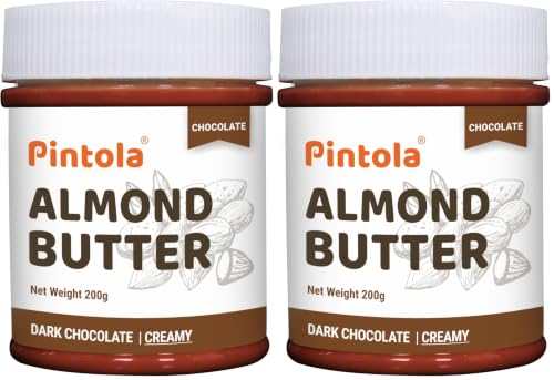 Image of Pintola Almond Choco Spread Creamy 200g | High Protein & fiber | Gluten & cholesterol free | Smooth | Rich in vitamins & anti-oxidants | Made with dark chocolate (Pack of 2)