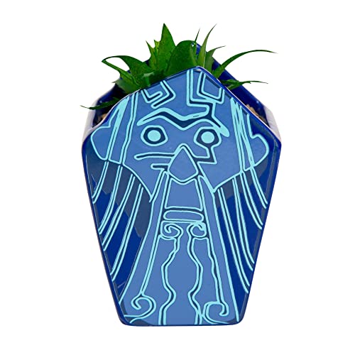 Image of Silver Buffalo Disney Atlantis: The Lost Empire Stone Face 4-Inch Ceramic Mini Planter with Artificial Succulent | Cute Small Flower Pot, Faux Indoor Plants