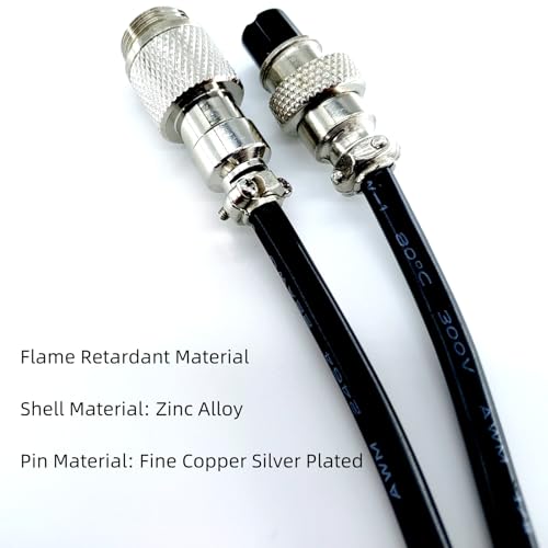 Cable conector aviación GX12 6 pines macho a hembra 1 m miniatura 4