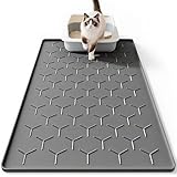 Bulkniu Large Silicone Cat Litter Mat, Waterproof/Urineproof, Litter Recycling, Easy to Clean, Soft on Kitty Paws (22