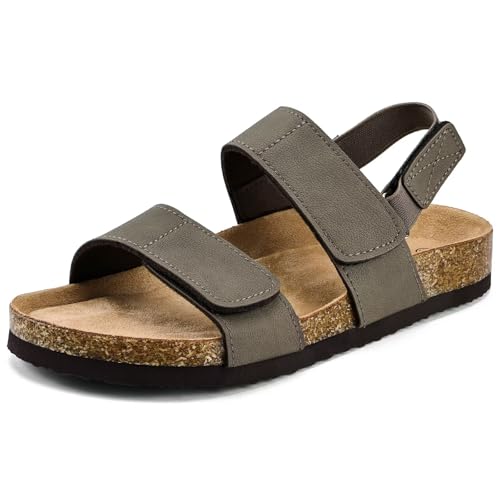 Image of Torotto Girls Boys Sandals with Cork Footbed Adjustable Straps Summer Glitter Slides Sandals Open Toes Flat for Kids Toddler