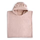 mushie Poncho Towel for Toddlers and Kids (Blush) | Organic Terry Cotton | Ages 1-3 Years