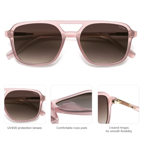 Image of SOJOS Retro Aviator Sunglasses Womens Mens,Trendy Rectangle Shades SJ2202
