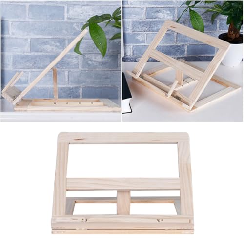 Support de lecture en bois beige anti-fatigue avec serrage-pages pour gros livres